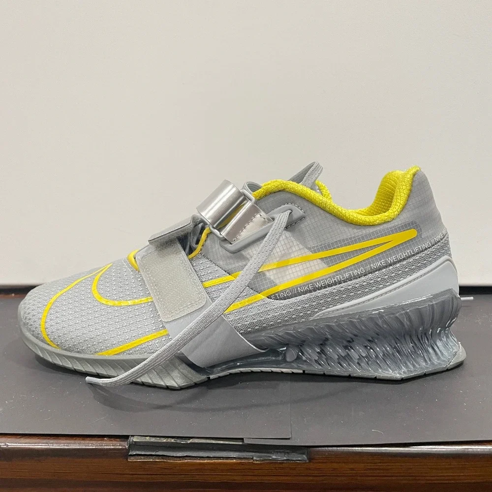 Nike Romaleos 4 Mens Weightlifting Shoes Grey Yellow CD3463-002 Size 7.5‎